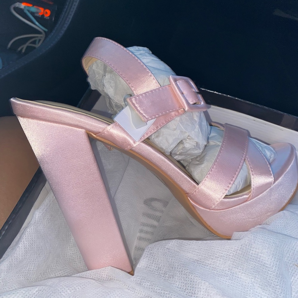 Pink Velvet Heels